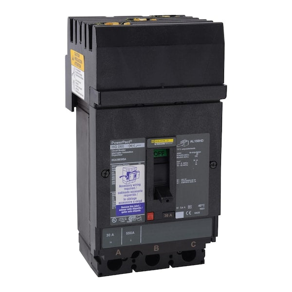 Circuit breaker, PowerPact H, I Line, Mi, 150 A, 690V AC, 3 Pole, I-Line Bracket Mounting Style