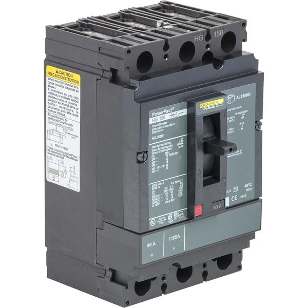 Circuit breaker, PowerPact H, thermal ma, 150 A, 690V AC, 3 Pole, Unit Mount Lug Mounting Style