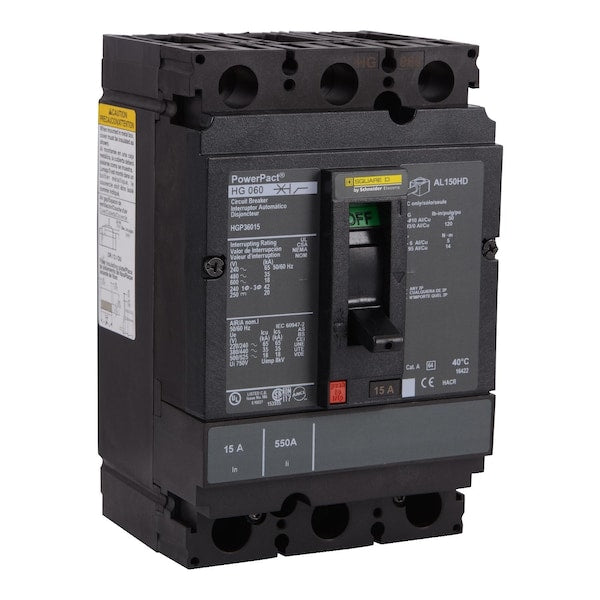 Circuit Brkr, PowerPact H, thermal magne, 60 A, 690V AC, 3 Pole, Unit Mount Lug Mounting Style