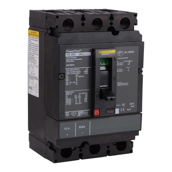 Circuit breaker, PowerPact H, thermal ma, 125 A, 690V AC, 3 Pole, Unit Mount Lug Mounting Style