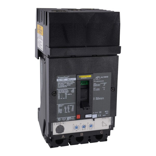 Circuit breaker, PowerPact H, I Line, Mi, 150 A, 690V AC, 3 Pole, I-Line Bracket Mounting Style