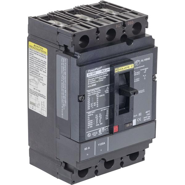 Circuit breaker, PowerPact H, thermal ma, 60 A, 690V AC, 3 Pole, Unit Mount Lug Mounting Style