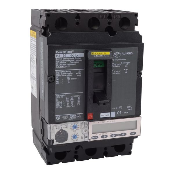 Circuit Brkr, PowerPact H, Micrologic 5., 100 A, 690V AC, 3 Pole, Unit Mount Lug Mounting Style