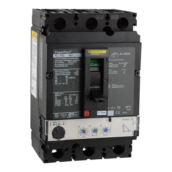 Circuit breaker, PowerPact H, Micrologic, 150 A, 690V AC, 3 Pole, Unit Mount Lug Mounting Style