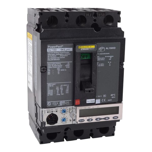 Circuit Brkr, PowerPact H, Micrologic 5., 150 A, 690V AC, 3 Pole, Unit Mount Lug Mounting Style