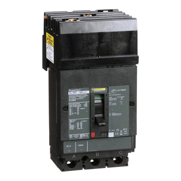 Circuit breaker, PowerPact H, I Line, th, 20 A, 690V AC, 3 Pole, I-Line Bracket Mounting Style