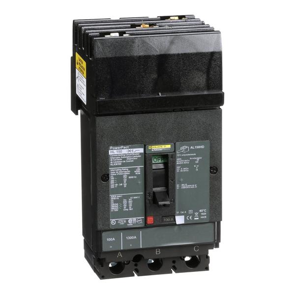 Circuit breaker, PowerPact H, I Line, th, 100 A, 690V AC, 3 Pole, I-Line Bracket Mounting Style