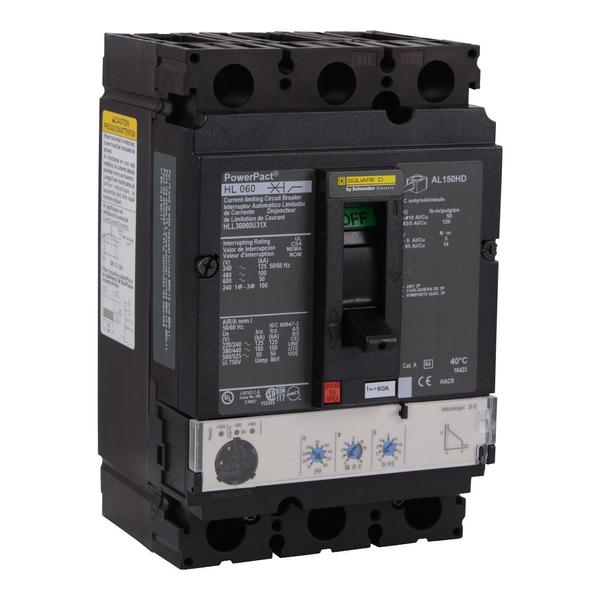 Circuit breaker, PowerPact H, Micrologic, 100 A, 690V AC, 3 Pole, Unit Mount Lug Mounting Style