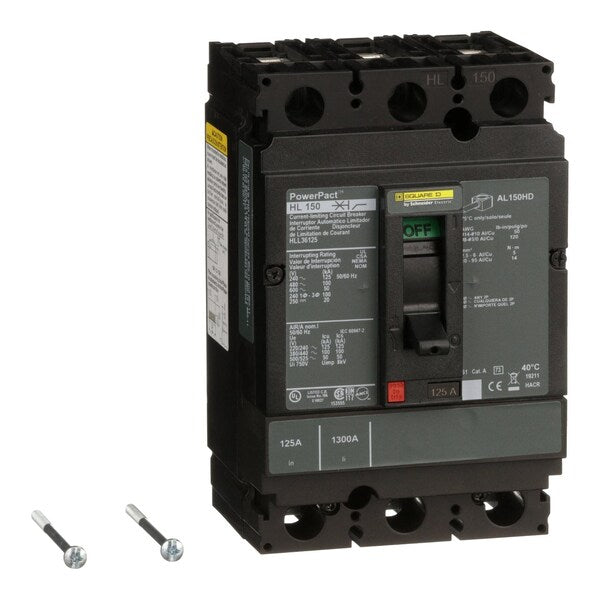 Circuit breaker, PowerPact H, thermal ma, 125 A, 690V AC, 3 Pole, Unit Mount Lug Mounting Style