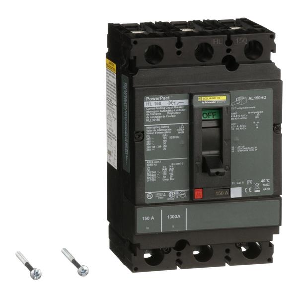 Circuit breaker, PowerPact H, thermal ma, 150 A, 690V AC, 3 Pole, Unit Mount Lug Mounting Style