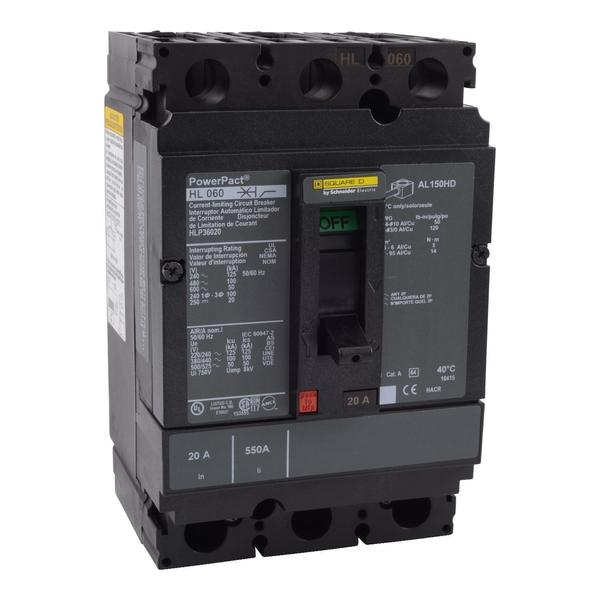 Circuit Brkr, PowerPact H, thermal magne, 30 A, 690V AC, 3 Pole, Unit Mount Lug Mounting Style