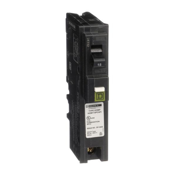Mini circuit breaker, Homeline, 15A, 1 p, 15 A, 120V AC, 1 Pole, Plug-In Mounting Style