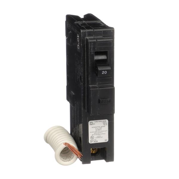 Mini circuit breaker, Homeline, 20A, 1 p, 20 A, 120V AC, 1 Pole, Plug-In Mounting Style