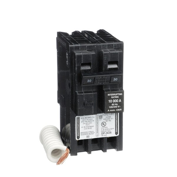 Mini circuit breaker, Homeline, 30A, 2 p, 30 A, 120/240V AC, 2 Pole, Plug-In Mounting Style
