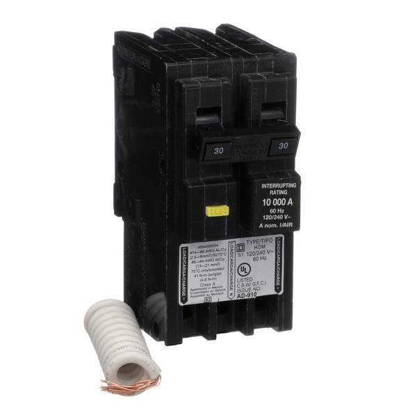 Mini circuit breaker, Homeline, 30A, 2 p, 30 A, 120/240V AC, 2 Pole, Plug-In Mounting Style