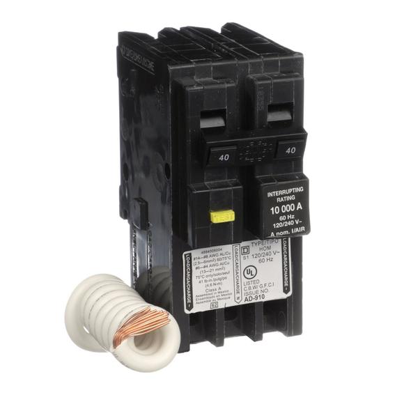 Mini circuit breaker, Homeline, 40A, 2 p, 40 A, 120/240V AC, 2 Pole, Plug-In Mounting Style