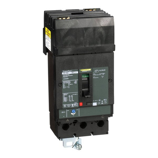 PowerPact J-Frame breaker, I-Line, therm, 200 A, 600V AC, 2 Pole, I-Line Bracket Mounting Style