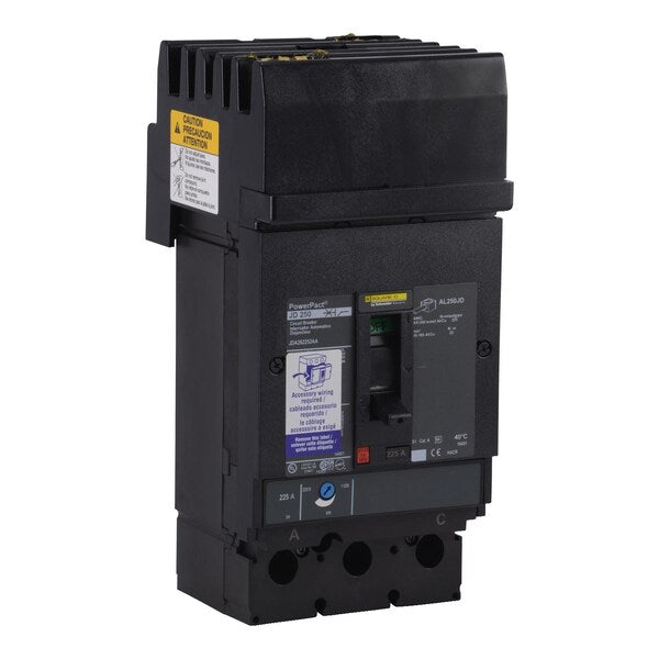 PowerPact J-Frame breaker, I-Line, therm, 200 A, 600V AC, 3 Pole, I-Line Bracket Mounting Style