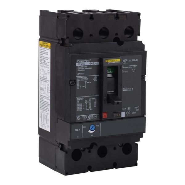 PowerPact J-Frame breaker, thermal-magne, 175 A, 600V AC, 3 Pole, Unit Mount Busbar Mounting Style