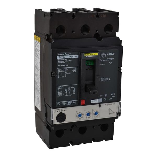 PowerPact J-Frame breaker, Micrologic 3., 250 A, 600V AC, 3 Pole, Unit Mount Busbar Mounting Style