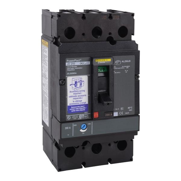 PowerPact J-Frame breaker, thermal-magne, 250 A, 600V AC, 2 Pole, Unit Mount Lug Mounting Style