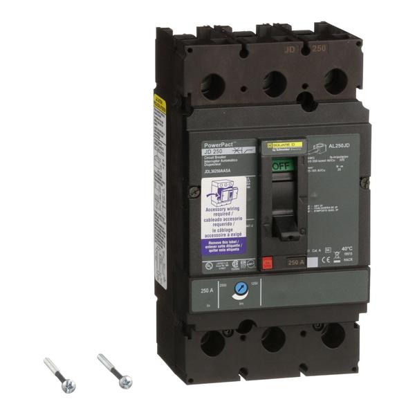 PowerPact J-Frame breaker, thermal-magne, 250 A, 600V AC, 3 Pole, Unit Mount Lug Mounting Style