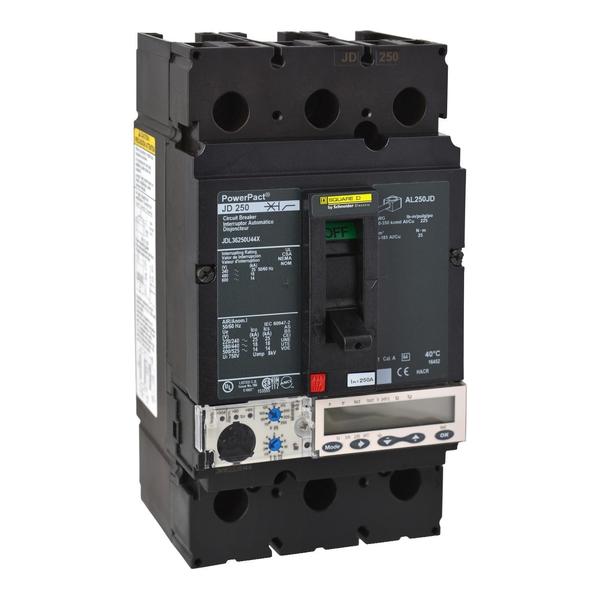 PowerPact J-Frame Brkr, Micrologic 6.2A, , 250 A, 600V AC, 3 Pole, Unit Mount Lug Mounting Style