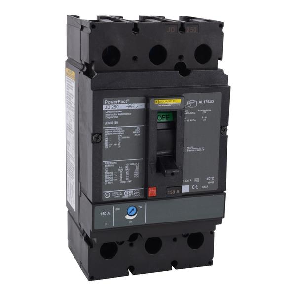 PowerPact J-Frame breaker, thermal-magne, 200 A, 600V AC, 3 Pole, Unit Mount Lug Mounting Style