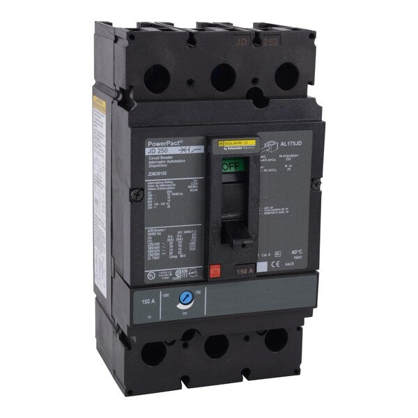 PowerPact J-Frame breaker, thermal-magne, 250 A, 600V AC, 3 Pole, Unit Mount Lug Mounting Style