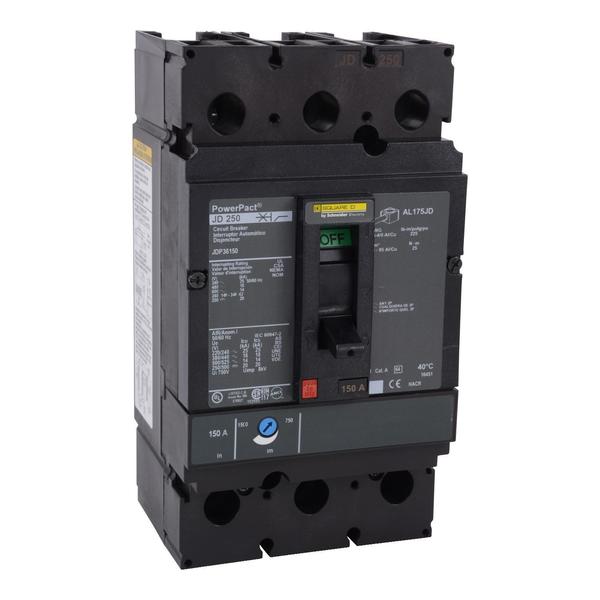 PowerPact J-Frame breaker, thermal-magne, 200 A, 600V AC, 3 Pole, Unit Mount Lug Mounting Style