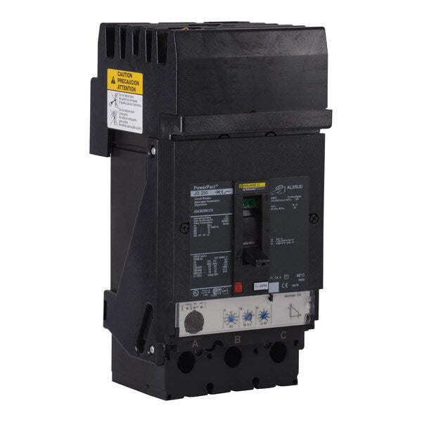 PowerPact J-Frame breaker, Micrologic 3., 250 A, 480/277V AC, 3 Pole, I-Line Bracket Mounting Style
