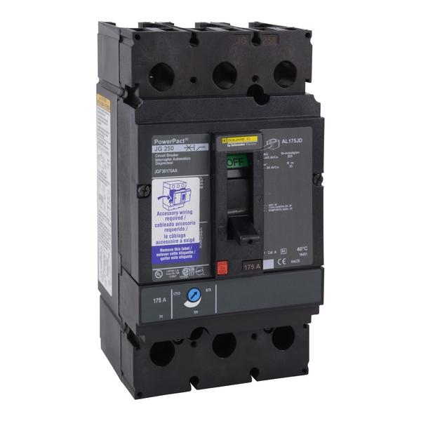 PowerPact J-Frame breaker, thermal-magne, 225 A, 600V AC, 3 Pole, Unit Mount Busbar Mounting Style