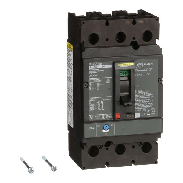 PowerPact J-Frame breaker, thermal-magne, 250 A, 600V AC, 3 Pole, Unit Mount Lug Mounting Style