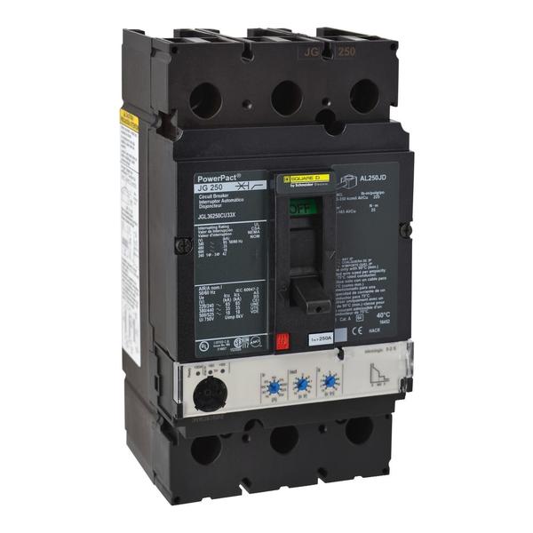 PowerPact J-Frame Brkr, Micrologic 3.2S, , 250 A, 600V AC, 3 Pole, Unit Mount Lug Mounting Style