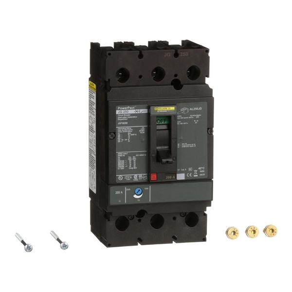 PowerPact J-Frame breaker, thermal-magne, 200 A, 600V AC, 3 Pole, Unit Mount Lug Mounting Style