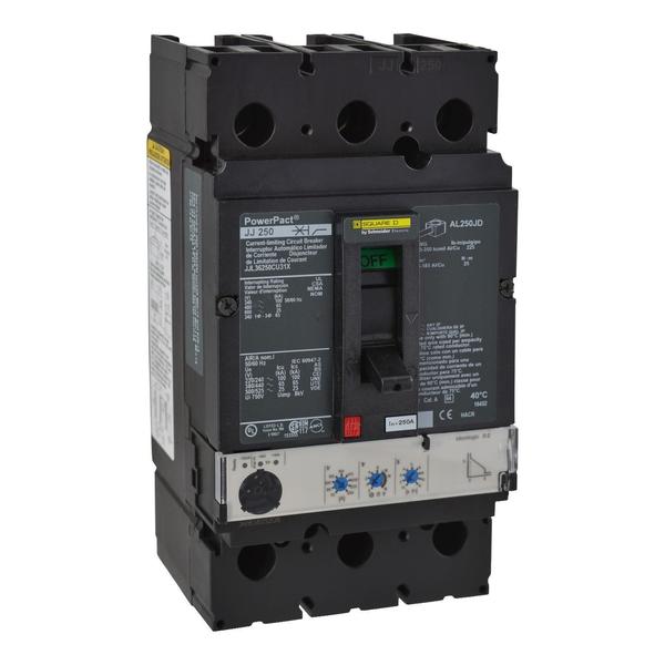 PowerPact J-Frame breaker, Micrologic 3., 250 A, 600V AC, 3 Pole, Unit Mount Lug Mounting Style