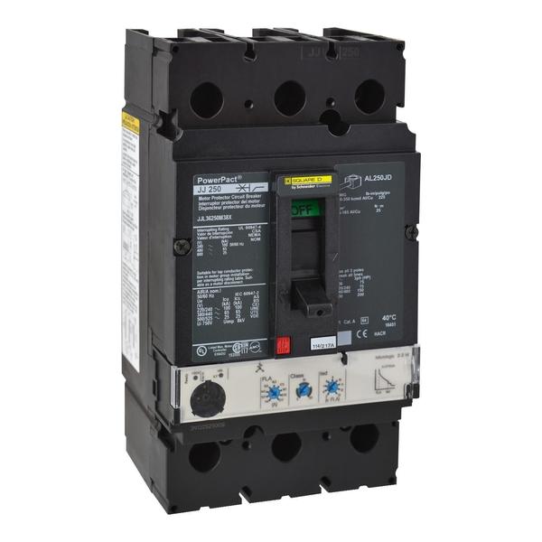 PowerPact J-Frame motor protector, 250 A, 250 A, 600V AC, 3 Pole, Unit Mount Lug Mounting Style