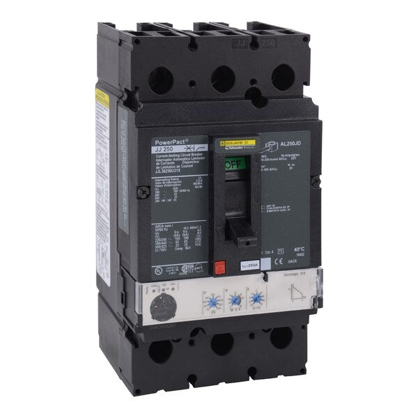 PowerPact J-Frame breaker, Micrologic 3., 250 A, 600V AC, 3 Pole, Unit Mount Lug Mounting Style