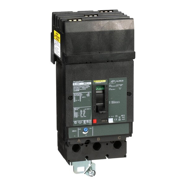 PowerPact J-Frame breaker, I-Line, therm, 200 A, 600V AC, 3 Pole, I-Line Bracket Mounting Style