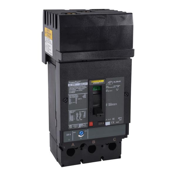 PowerPact J-Frame breaker, I-Line, therm, 225 A, 600V AC, 3 Pole, I-Line Bracket Mounting Style