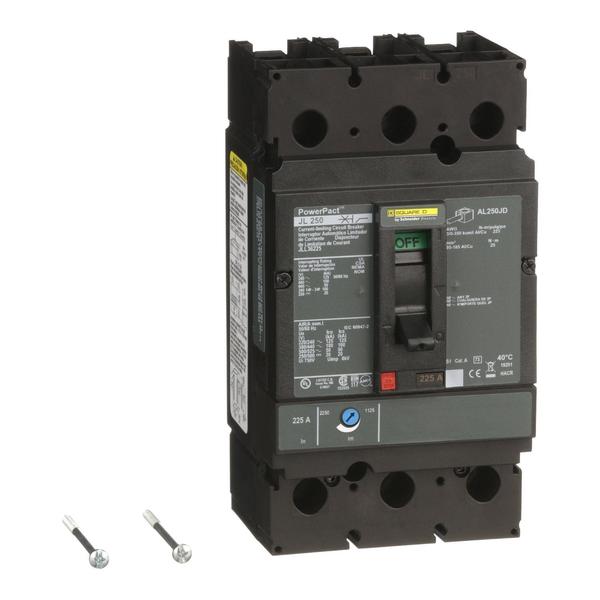 PowerPact J-Frame breaker, thermal-magne, 225 A, 600V AC, 3 Pole, Unit Mount Lug Mounting Style