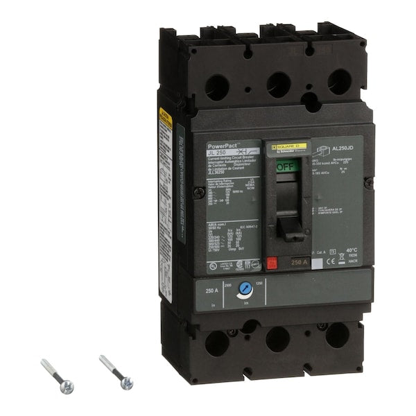 PowerPact J-Frame breaker, thermal-magne, 250 A, 600V AC, 3 Pole, Unit Mount Lug Mounting Style