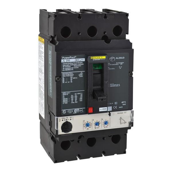 PowerPact J-Frame breaker, Micrologic 3., 250 A, 600V AC, 3 Pole, Unit Mount Lug Mounting Style