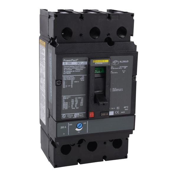 PowerPact J-Frame breaker, thermal-magne, 225 A, 600V AC, 3 Pole, Unit Mount Lug Mounting Style