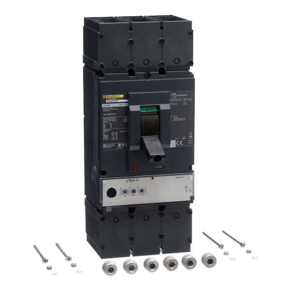 Circuit breaker, PowerPact L, Micrologic, 400 A, 600V AC, 3 Pole, Unit Mount Lug Mounting Style