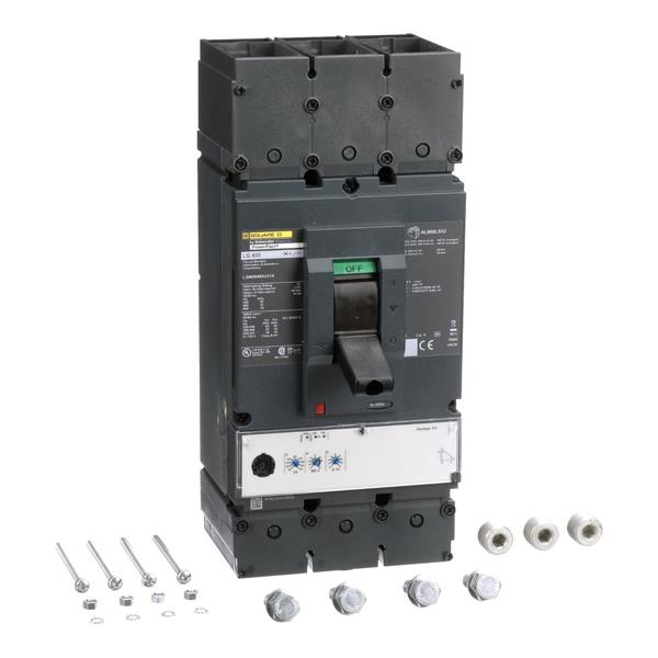 Circuit breaker, PowerPact L, Micrologic, 400 A, 600V AC, 3 Pole, Unit Mount Lug Mounting Style