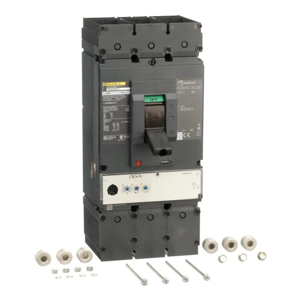 Circuit breaker, PowerPact L, Micrologic, 400 A, 600V AC, 3 Pole, Unit Mount Lug Mounting Style