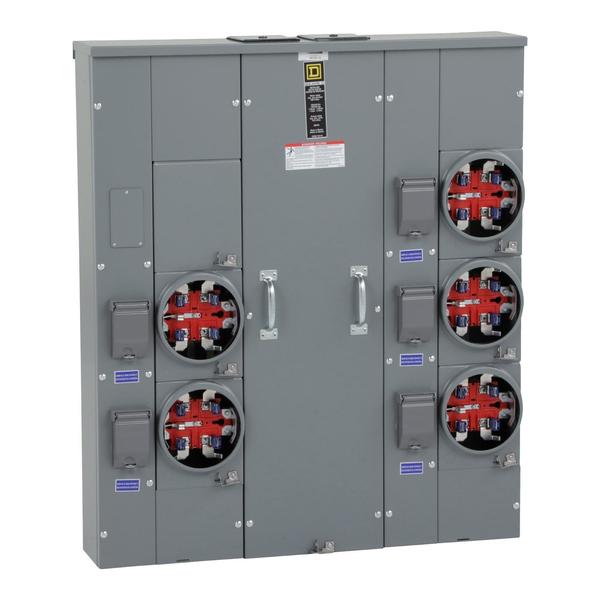 MP Meter Pak, meter center, five ringles, 120/240 V AC, Meter-Pak Circuit Breaker Type