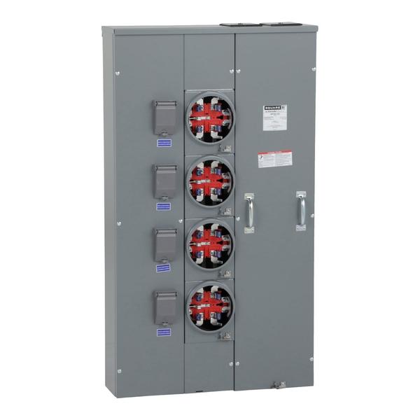 MP Meter Pak, meter center, four ringles, 120/240 V AC, Meter-Pak Circuit Breaker Type