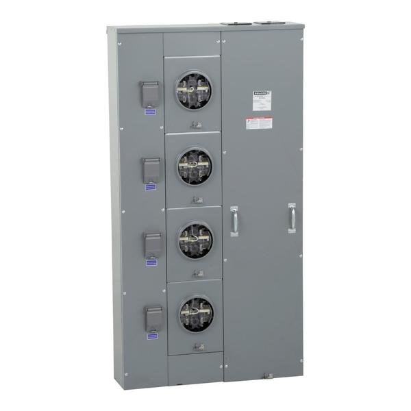 MP Meter Pak, meter center, four ringles, 120/240 V AC, Meter-Pak Circuit Breaker Type